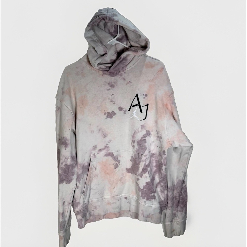 Nike Air Jordan Sport Hoodie Sweatshirt Mens Sz Medium DNA Tie Dye French Terry